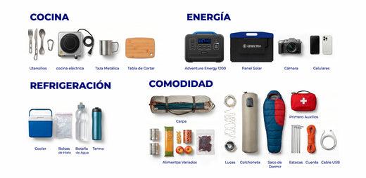Kit de camping completo: qué llevar para acampar y cómo tener energía en cualquier lugar