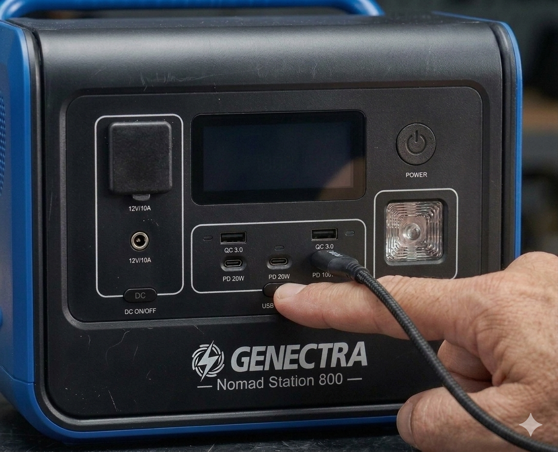 2. Conecta y enciende los puertos